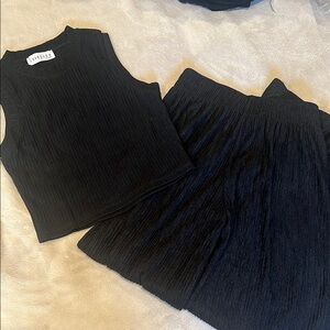 Lovers + Friends Black Textured Set